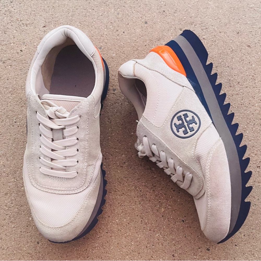 Tory Burch Sawtooth Logo Sneakers Size 5